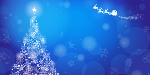 美しいクリスマスイメージ背景_ブルー（2：1）_ベクターイラスト