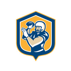 American Football QB Throwing Shield Retro