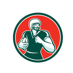 American Football Running Back Circle Retro
