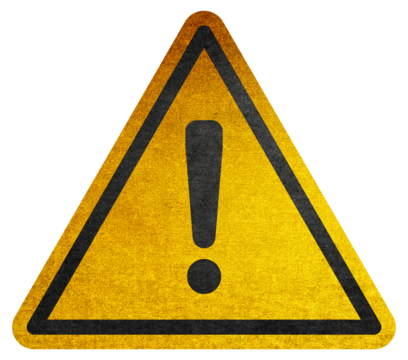 Hazard warning symbol rustic texture with exclamation mark. Hazard warning attention sign with exclamation mark symbol. 
