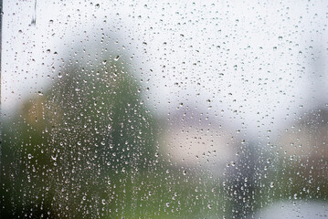 Obraz premium water on mirror, rainy day, abstract background