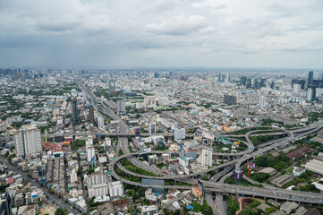 top view of the city, building of bangkok, cityscape