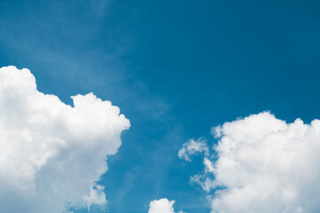 Naklejka na ściany i meble blue sky with clouds background, summer time, beautiful sky