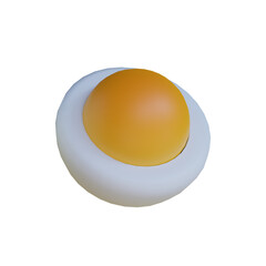 3d render half of the boiled egg icon