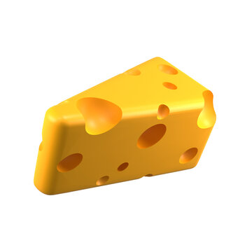 3d render piece of cheese icon