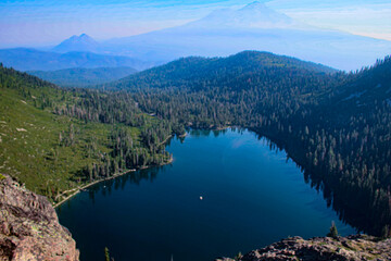 lake in mountains, heart lake, Mt. Shasta, California travel