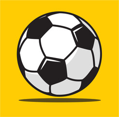 illustration of a soccer ball with an orange background. isolated object