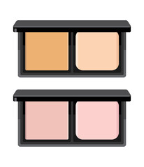 イエローベースとブルーベースのプレストファンデーション