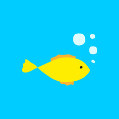 Naklejka premium cartoon yellow fish. Vector illustration. Stock image. 