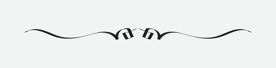 Calligraphic ornament. Vintage Decoration, Frame, divider, border, frame and line. For Invitations, Banners, Posters, Placards, Badges. Vector isolated illustration.