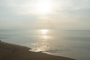 小樽祝津の浜辺の夕日03