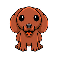 Cute dachshund dog cartoon sitting