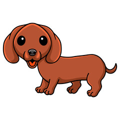Cute dachshund dog cartoon posing