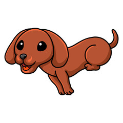 Cute dachshund dog cartoon running