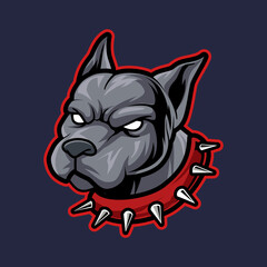 Obraz premium head dog mascot logo gaming vector illustration