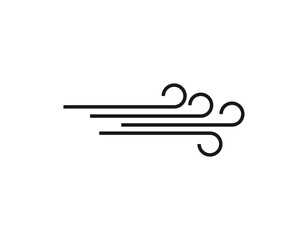 Wind Icon Design Vector, Blowing wind, windy flat icon for apps and websites, Windy weather symbol.