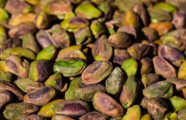 Pile of shelled pistachio nuts