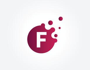 Dots Letter F Logo. F Letter Design Vector with Dots. vector illustrator.