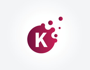 Dots Letter K Logo. K Letter Design Vector with Dots. vector illustrator.