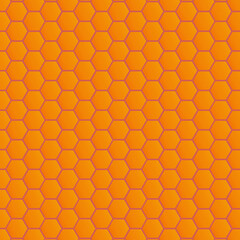 Orange honeycomb seamless pattern for background style. vector illustration. Easy editable stroke. EPS 10.