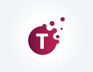 Dots Letter T Logo. T Letter Design Vector with Dots. vector illustrator.