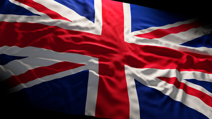 Flag of the United Kingdom, also called Royal Jack, 3d rendering illustration. Dramatic lighting. - obrazy, fototapety, plakaty