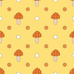 Pattern of grbs and circles on yellow background - obrazy, fototapety, plakaty