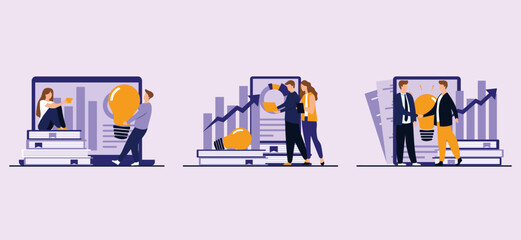 Business Flat Bundle with People Illustration