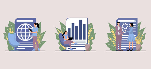 Business Flat Bundle with People Illustration