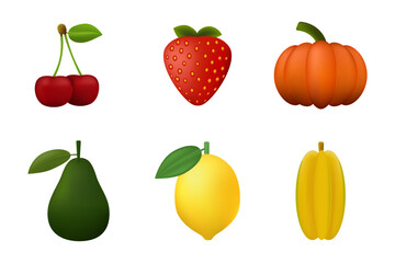 Realistic Fruit Icon Collection