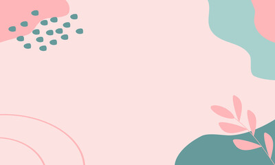 Organic shapes art backgrounds on pastel color. Trendy modern organic shapes with copy space text suitable for banner, poster, promotion, advertisement, flyer, or template.