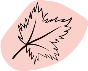 Abstract shape maple leaf lines