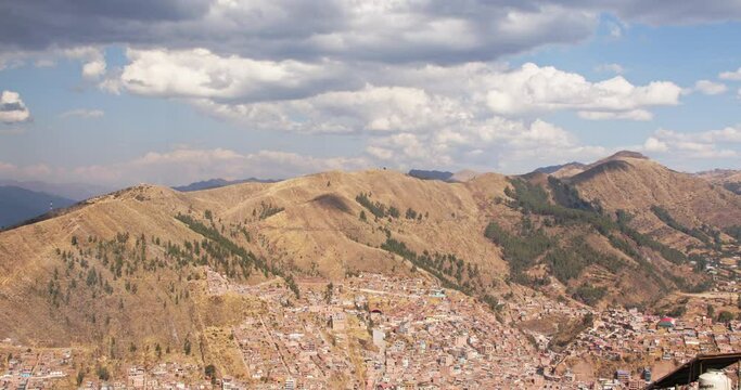 Cusco aerial view andes mountains - 4k