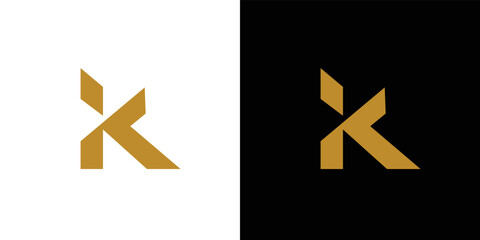 Modern and strong letter K initials logo design