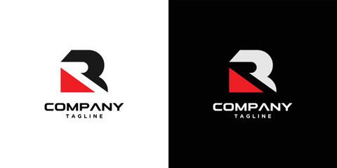 Modern and strong letter R initials logo design