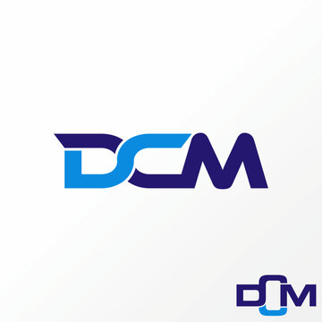 Simple and unique letter or word DCM sport font in connected image graphic icon logo design abstract concept vector stock. Can be used as symbol related to typography or monogram