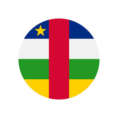 Central African Republic vector flag circle icon - obrazy, fototapety, plakaty