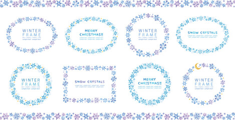 雪の結晶　イラストフレームセット