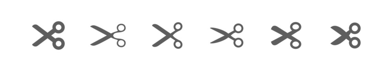 Scissors icon set. Simple pictogram. Isolated.