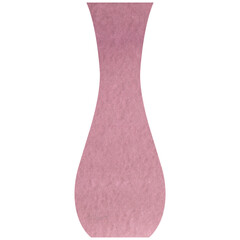 Watercolor brown boho ceramic vase. Transparent PNG clipart