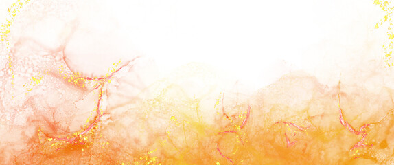 Obraz na płótnie Canvas アルコールインクによるオレンジの背景素材