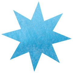 Blue watercolor star. Celestial element, space, sky. Transparent PNG clipart for design