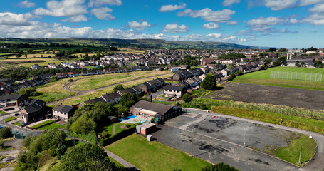 Aerial photo of St Anthony's Primary School Larne County Antrim Northern Ireland uk