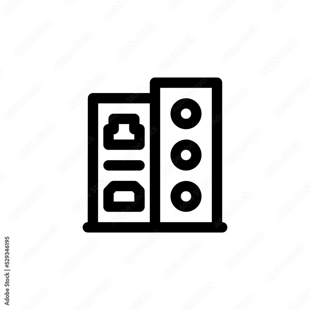 Fototapete input output port vector icon. computer component icon outline style. perfect use for logo, presentation, website, and more. simple modern icon design line style