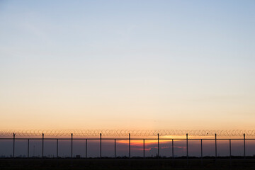 silhouette view of outside airport