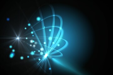 Shiny sphere on black background