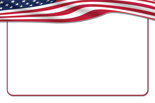american flag border banner illustration poster celebration invitation card event presentation slide