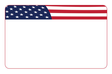 american flag top border frame illustration for patriotic holiday and celebration events
