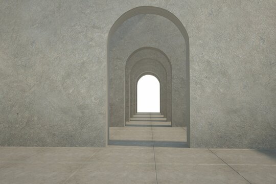 Digitally Generated Room With Doorways