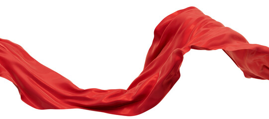 Flowing red wave cloth, 3d rendering.